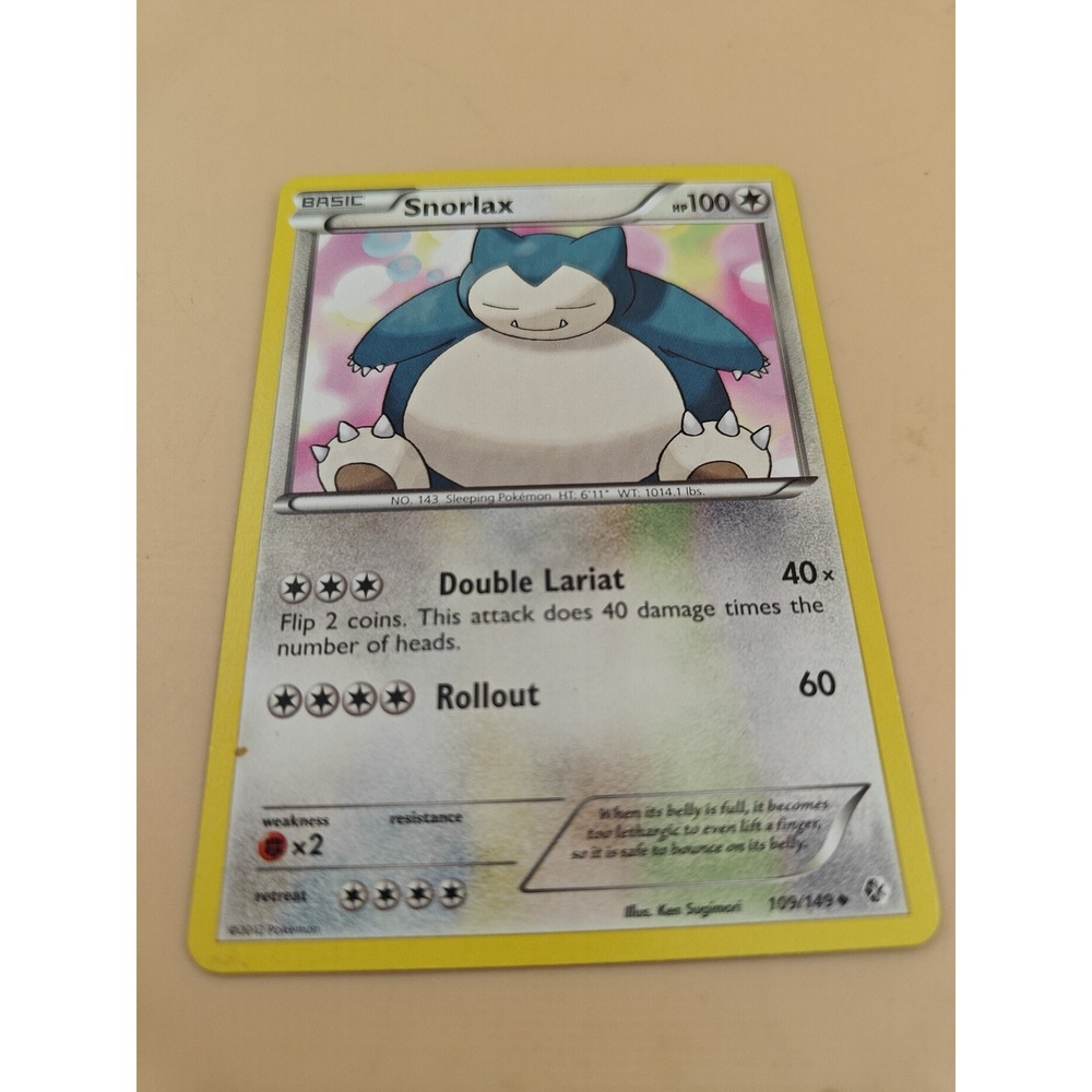 Pokemon Snorlax 109/149 Uncommon Boundaries Crossed NM TCG Card